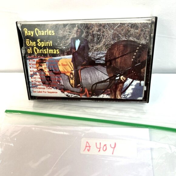 Vintage Cassette Tape Ray Charles Spirit of Christmas A404 - Picture 7 of 7